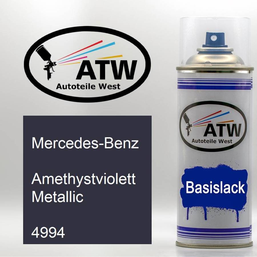 Mercedes-Benz, Amethystviolett Metallic, 4994: 400ml Sprühdose, von ATW Autoteile West.